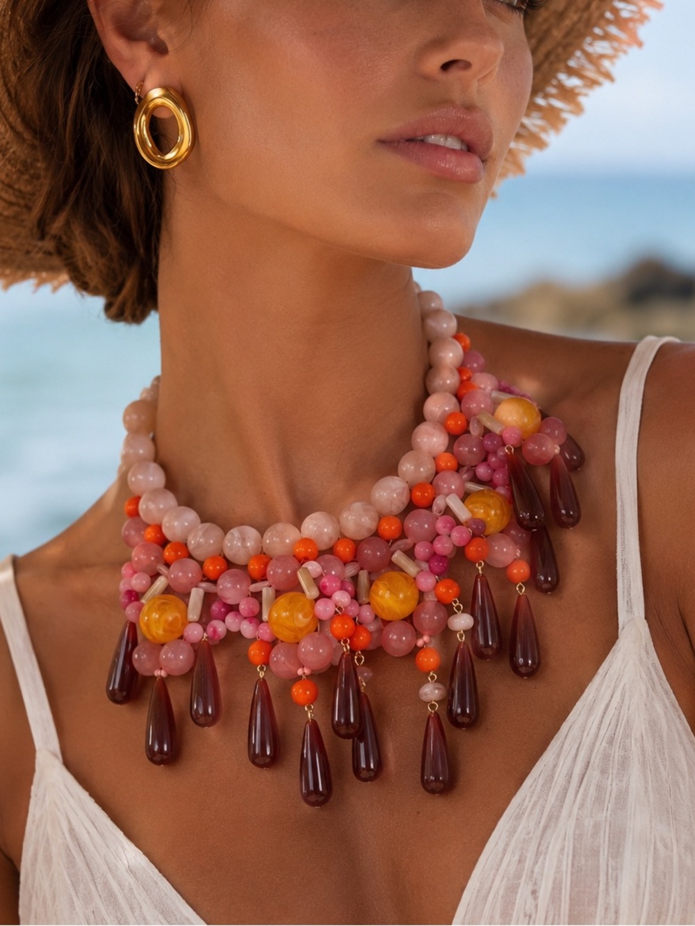 Zara Style MULTICOLOR RESIN BALL NECKLACE